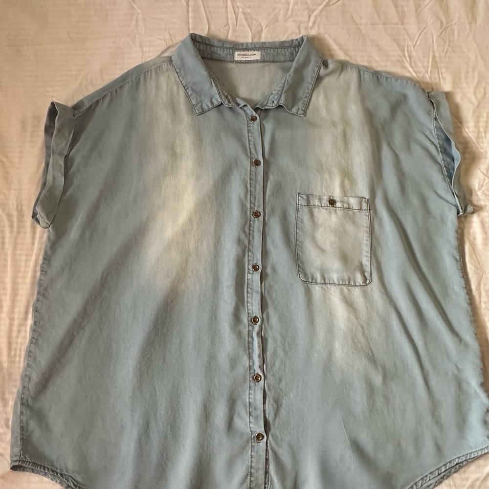 Chic Soul Light Blue Women's Blouse - Picture 4 of 7